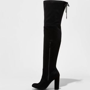 Women's Penelope Heeled Black Over the Knee Boots